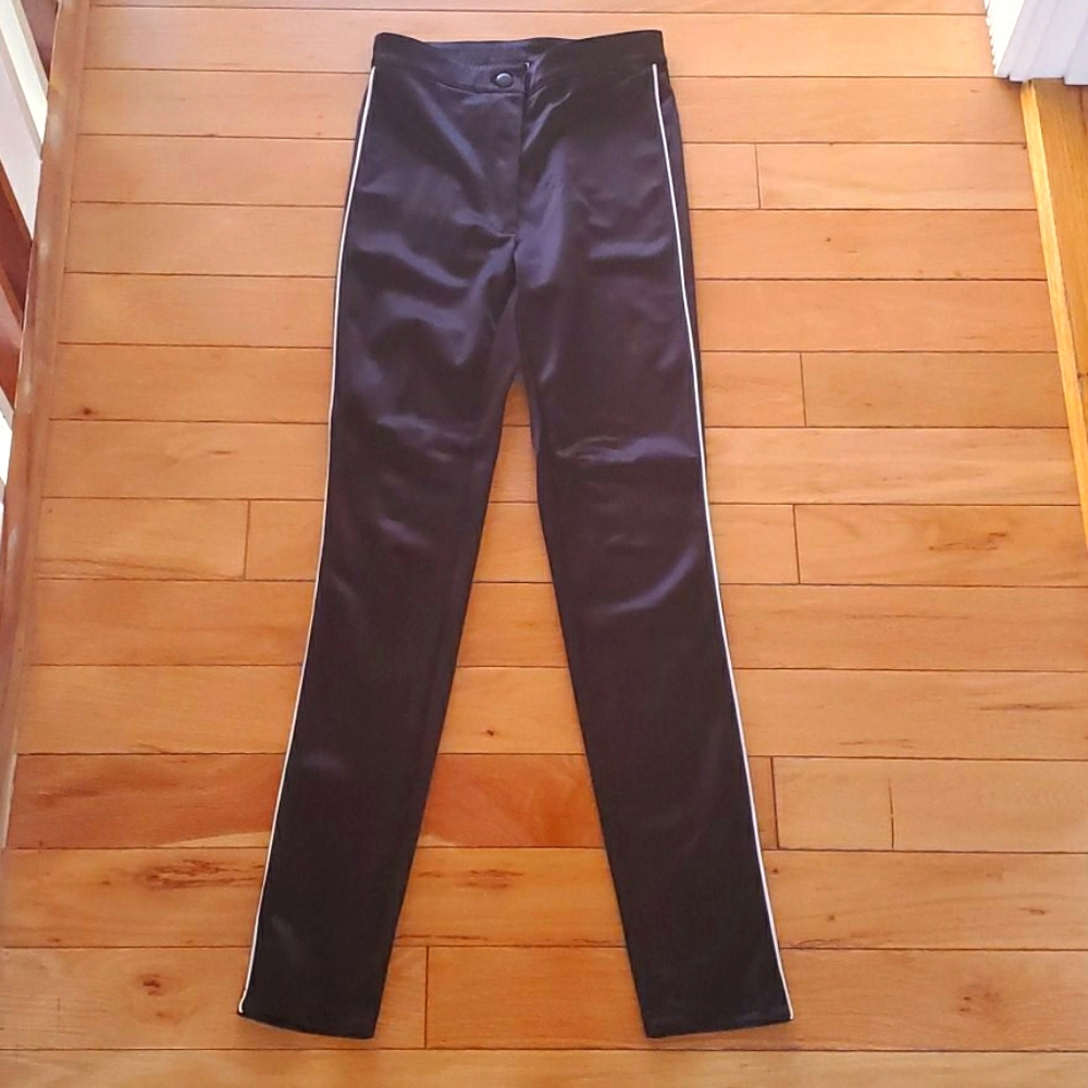 H&M high waist stretch satiny side stripe pants 2